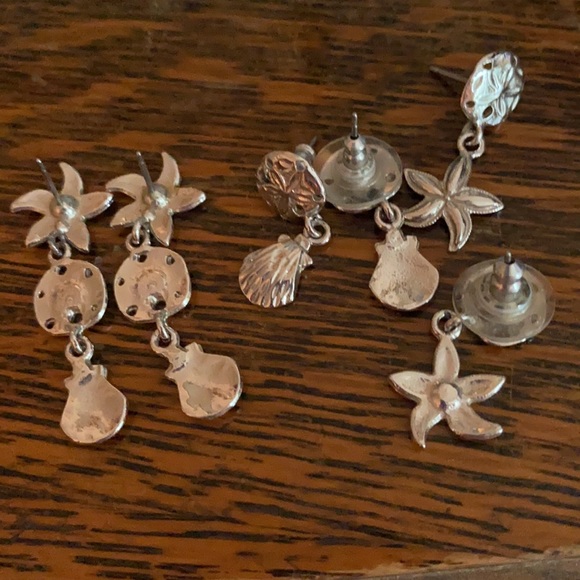 Earrings. Beach Vibe Silver color Lot of 3 pairs - Picture 10 of 11